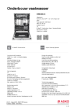 Product informatie ASKO vaatwasser verhoogd DFI676GXXL