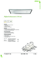 Product informatie ATAG afzuigkap plafond inbouw WU1111PMM