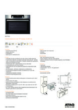 Product informatie ATAG combi-stoomoven rvs inbouw CS4611C