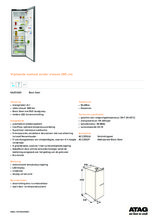 Product informatie ATAG koelkast blacksteel KA2512AD