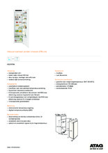 Product informatie ATAG koelkast inbouw KD25178A