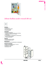 Product informatie ATAG koelkast inbouw KD61088A