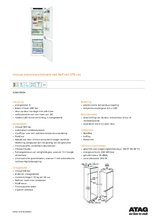 Product informatie ATAG koelkast inbouw KD66178DN