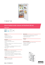 Product informatie ATAG koelkast inbouw KD80122AFN