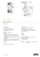 Product informatie ATAG koelkast inbouw KD85102AD