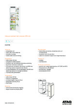 Product informatie ATAG koelkast inbouw KS25178B