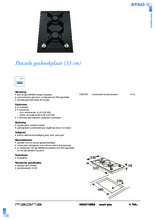 Product informatie ATAG kookplaat inbouw HG3271MBA