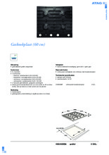Product informatie ATAG kookplaat inbouw HG6492EBA
