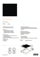 Product informatie ATAG kookplaat inbouw inductie HI06471E