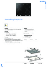 Product informatie ATAG kookplaat inductie HI6271B