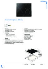 Product informatie ATAG kookplaat inductie HI6271E