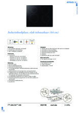Product informatie ATAG kookplaat inductie HI6271MI