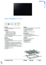 Product informatie ATAG kookplaat inductie HI7271M