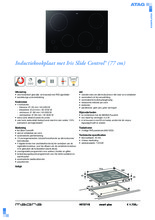 Product informatie ATAG kookplaat inductie HI7271S