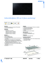 Product informatie ATAG kookplaat inductie HI8271MT