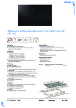 Product informatie ATAG kookplaat inductie HI8271S