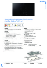 Product informatie ATAG kookplaat inductie HI9271S