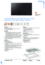 Product informatie ATAG kookplaat inductie HI9272SV