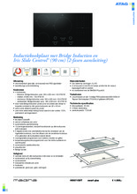 Product informatie ATAG kookplaat inductie inbouw HI9571SVT