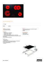 Product informatie ATAG kookplaat keramisch HC8471G