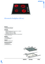Product informatie ATAG kookplaat keramisch HL6271E