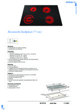 Product informatie ATAG kookplaat keramisch HL7271G