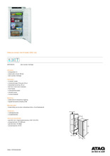 Product informatie ATAG vrieskast inbouw KD72102CN