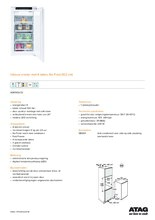 Product informatie ATAG vrieskast inbouw KD85102CD