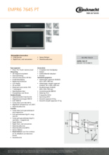 Product informatie BAUKNECHT combi/magnetron rvs inbouw EMPR6 7645 PT