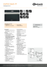 Product informatie BAUKNECHT combimagnetron inbouw EMPK9 9645 PT