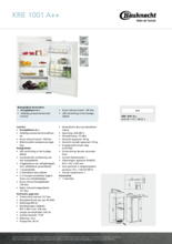 Product informatie BAUKNECHT koelkast KRIE 1001 A++