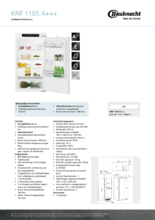 Product informatie BAUKNECHT koelkast KRIF 1105 A+++