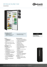 Product informatie BAUKNECHT koelkast KR BLACKLINE SW