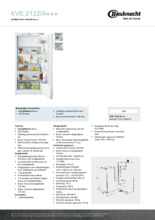 Product informatie BAUKNECHT koelkast inbouw KVIE2122/A+++