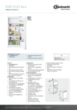 Product informatie BAUKNECHT koelkast inbouw KVIE2123A++