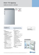 Product informatie BAUKNECHT koelkast tafelmodel KVA175OPTIMA