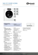 Product informatie BAUKNECHT wasmachine WA ECO 8385 KONN