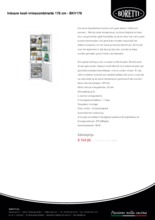 Product informatie BORETTI koelkast inbouw BKV179
