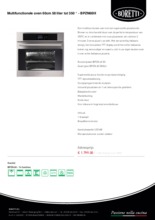 Product informatie BORETTI oven inbouw BPZN60IX