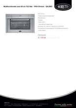 Product informatie BORETTI oven inbouw SAL90IX