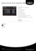 Product informatie BORETTI oven inbouw SPDR90AN