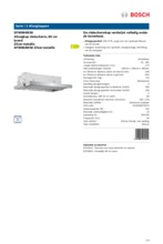Product informatie BOSCH afzuigkap vlakscherm zilver DFM064W50