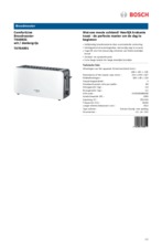 Product informatie BOSCH broodrooster TAT6A001