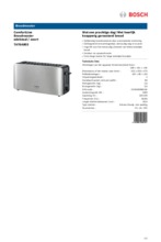 Product informatie BOSCH broodrooster rvs TAT6A803