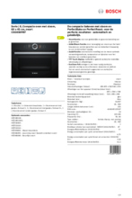 Product informatie BOSCH combi-stoomoven inbouw zwart CSG656RB7