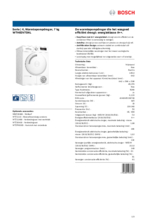 Product informatie BOSCH droger warmtepomp WTH83V75NL
