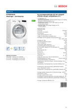 Product informatie BOSCH droger warmtepomp WTR85V81NL