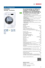 Product informatie BOSCH droger warmtepomp WTW87560NL