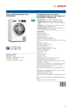 Product informatie BOSCH droger warmtepomp WTX88M75NL