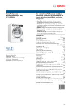 Product informatie BOSCH droger warmtepomp WTXH8E90NL
